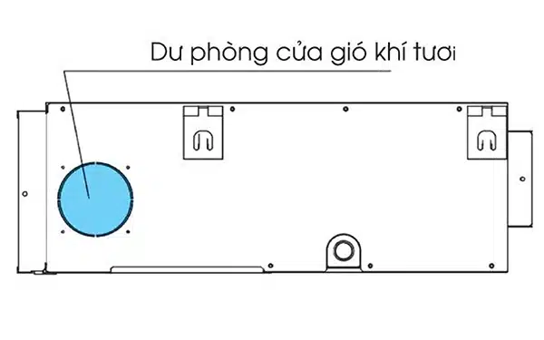 MDVTBA-18HRN1 trang bị sẵn cửa để cấp khí tươi