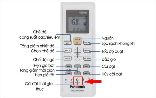 Chế độ hẹn giờ trên điều khiển điều hòa