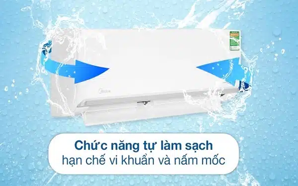 Chức năng tự làm sạch của điều hòa Midea giúp người dùng tận hưởng bầu không khí trong lành